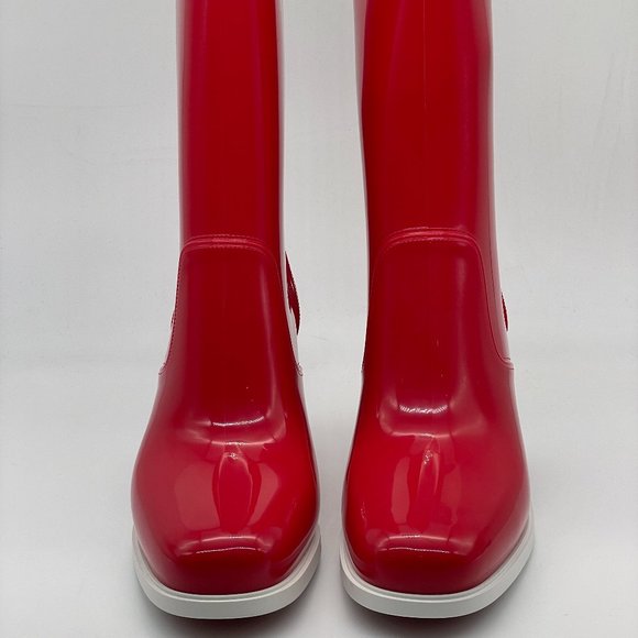 Christian Louboutin LOUBIRAIN 70 PVC Rubber Rain Rainboots Block Heel Boots - Picture 6 of 11